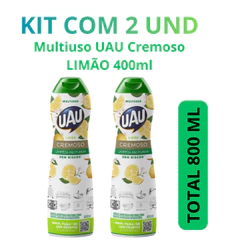 Kit UAU com 2un Multiuso UAU Cremoso LIMÃO 400ml
