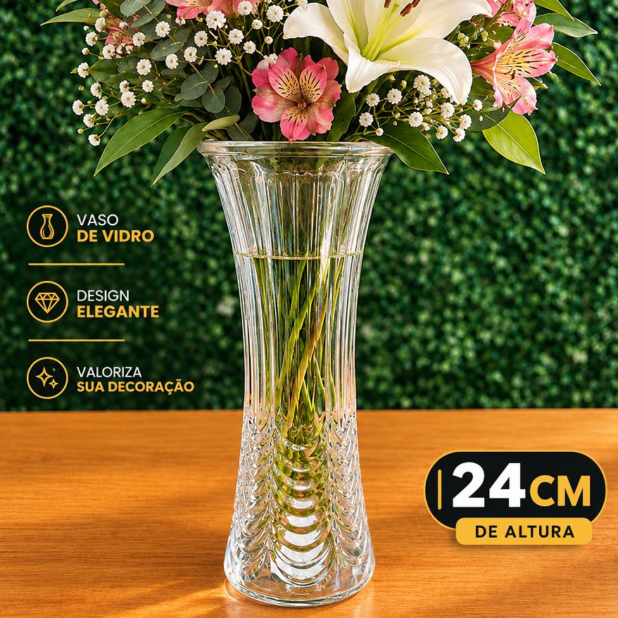 Vaso Decorativo de Vidro Para Flores Plantas de Mesa Decoração Transparente - Oferta