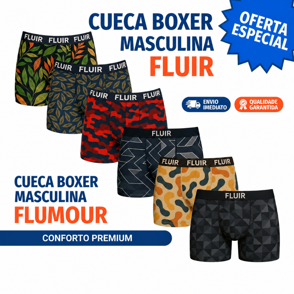 Kit 10 Cuecas Boxer Juvenil Masculina Microfibra Confortável Infantil Adolescente Menino