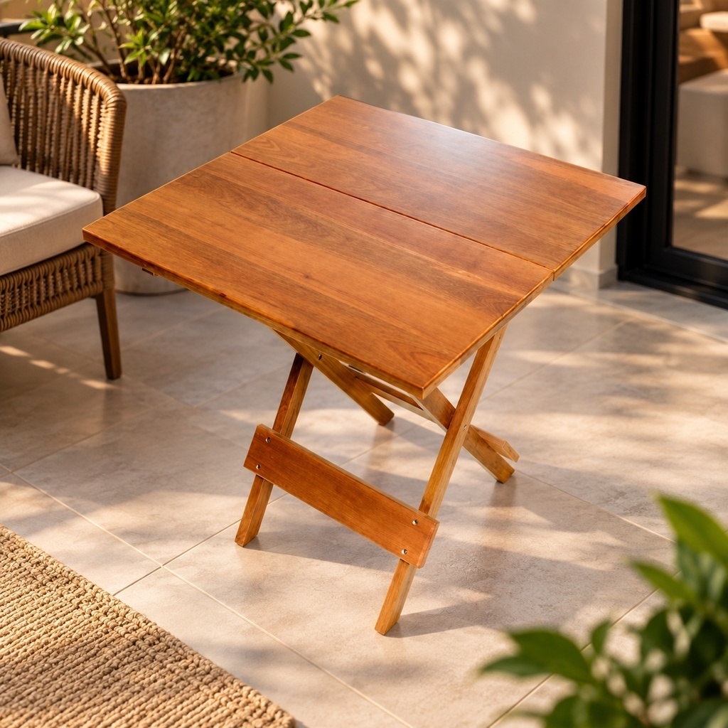 Mesa Dobrável 70x70 Madeira Restaurante Bar