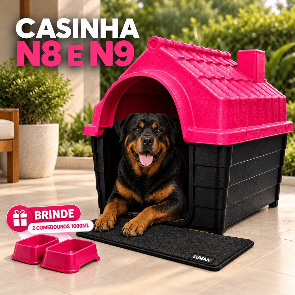 Casinha Plástica Desmontável Cachorros Cães Grande Porte N8 N9