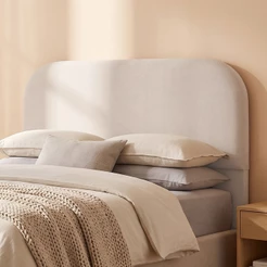 Cabeceira Cama Box Queen 160cm Orgânica Lanna W01 Bouclê Creme - Lyam Decor