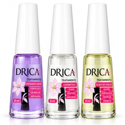 Kit tratamento para Unhas Drica Óleo de Cravo/Base Corretiva/Intensificadora - 8ml Unidade