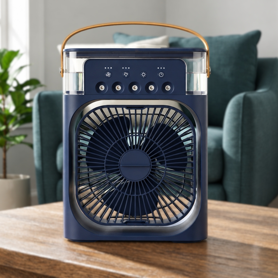 Ventilador Climatizador Ar Ventilador Umidificador Portátil Escritório Com Led Reservatório De Água