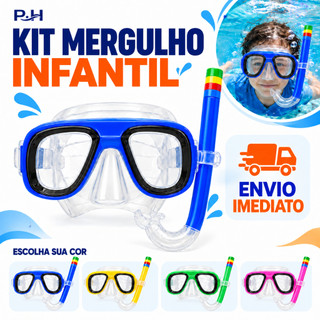 Kit Snorkel Infantil com Máscara + Respirador - Completo para Praia, Piscina e Mergulho
