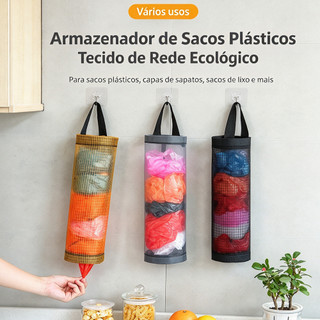 Puxa Saco Porta Sacola Plástica Organizador Transparente Saco De Cozinha Dispenser Sacola Plástica Lavanderia Parede