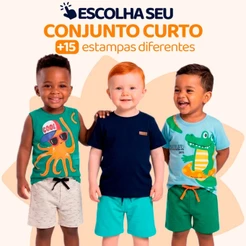 Conjunto Bebe Masculino Menino Infantil Verão Manga Curta Roupas de Bebê Tamanho 1 ao 8 Roupa de Neném Calor L02
