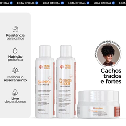 Kit Cuidado Diário Shampoo Condicionador e Máscara Cachos e Curvas 250g - Raízes & Vibes