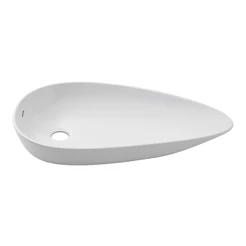 Cuba De Apoio Sem Válvula Para Banheiro Gota Slim Cerâmica Pingoo - Branco