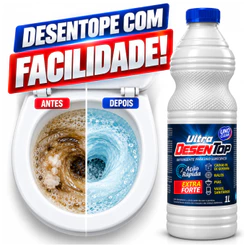 Desentupidor Líquido 1L Ultra Desentop Caixa de Gordura Cano Ralo Pia Vaso Sanitário LIMPA FOSSA