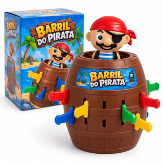 Pula Pirata Brinquedo Infantil Interativo Grande Jogo de Mesa Ação e Diversão Presente de Natal