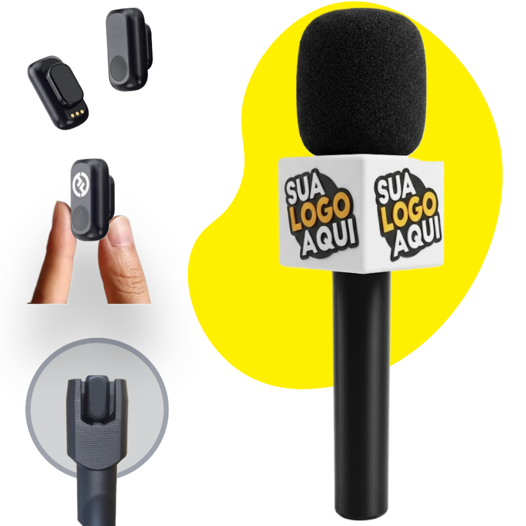 Suporte Bastão Adaptador para Microfone Personalizado Lapela Lark A1 com Canopla