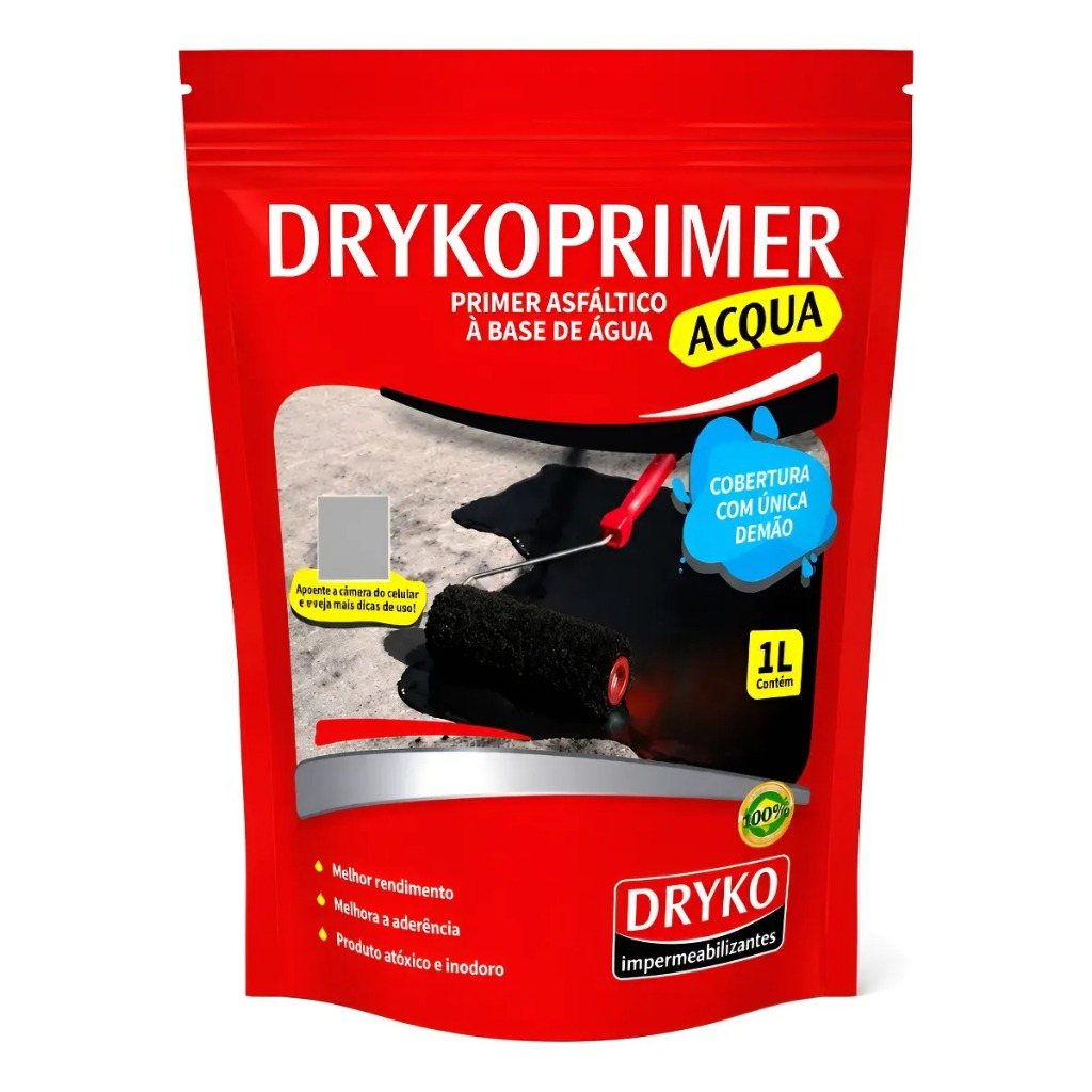 Primer Asfaltico 1L Acqua Base Água Telhado Dryko