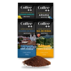 Kit 4 Café Especial Moído Coffee Mais Cerrado Mineiro, Arara, Chapada de Minas e Sul de Minas 100% Arábica - 4x250g
