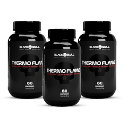 Termogênico Thermo Flame 60 Caps - Kit C/ 3 Unid - Black Skull