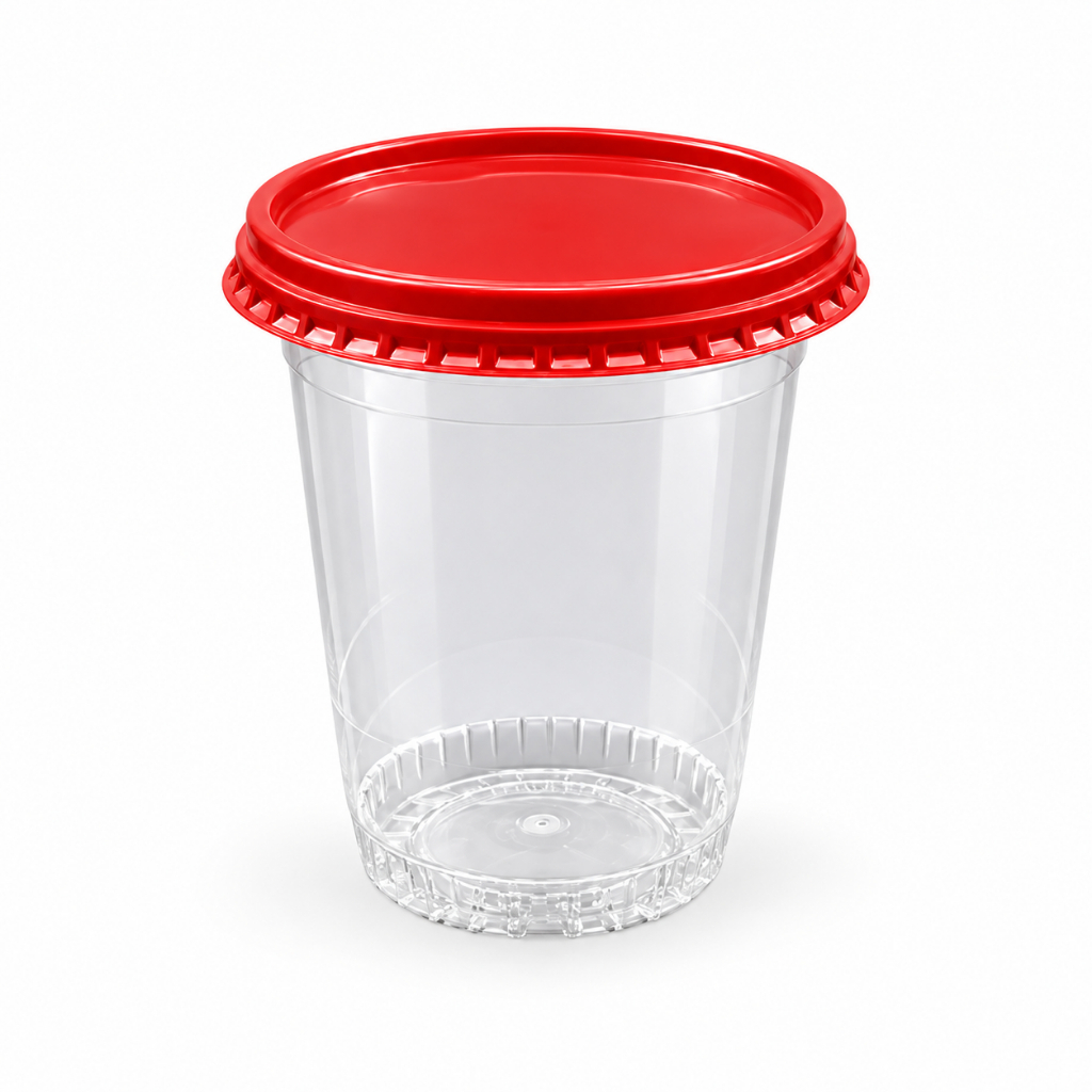 Potes Com Tampas Vermelhas PCT 25 UN (200 ml)