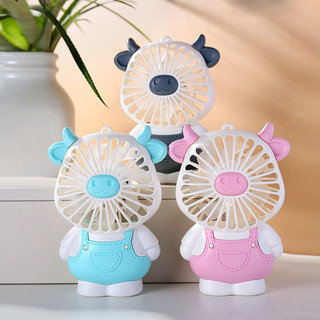 Mini Ventilador Com Luzes Led Portátil De Mesa Recarregável