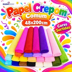 Rolos Papel Crepom Comum 48x200cm Papel Escolar Artesanato Decoração Colorido Papel Escola