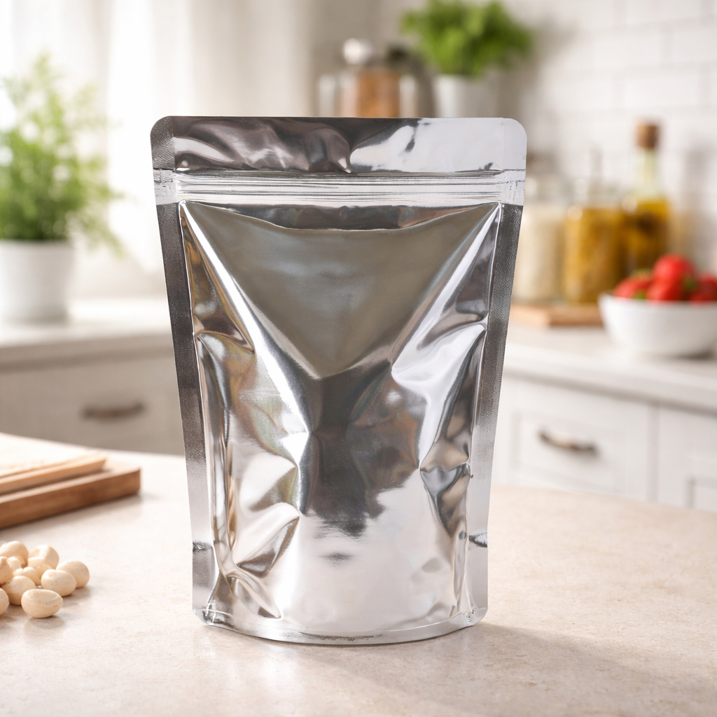 Saquinhos Fecho Zip Hermético Stand Up Pouch 20,5x27,5 Metalizado 10 Unidades em Oferta na Shopee