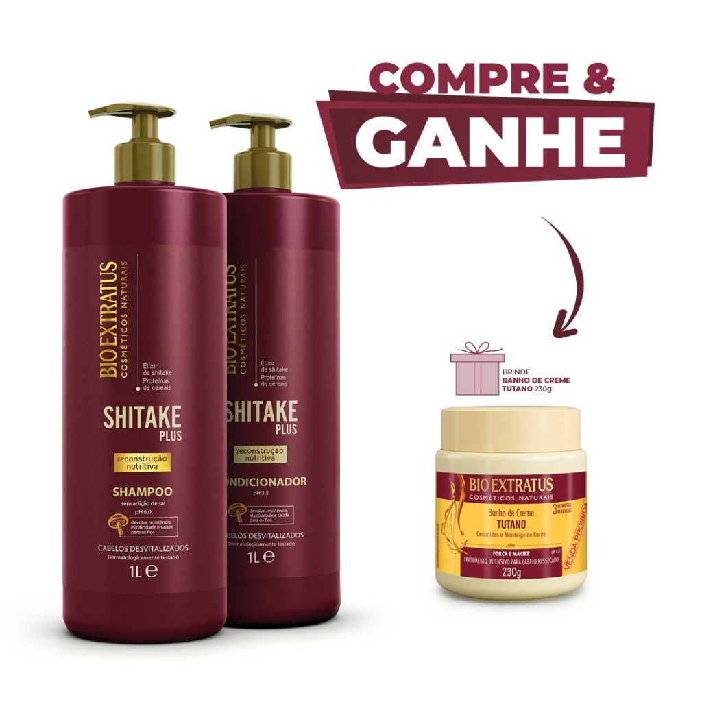 Kit Shitake (1L) Shampoo e Condicionador Bio Extratus em Oferta na Shopee