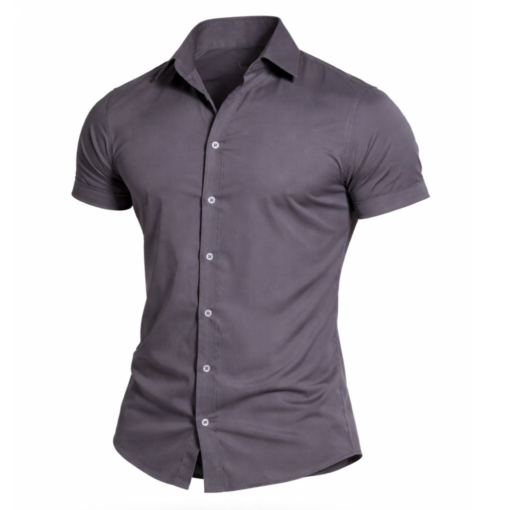Camisa Social Masculina Crepinho com Elastano Premium Ideal Trabalho e Eventos