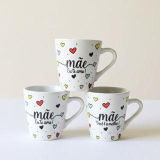 Kit Jogo Caneca Mãe Faixa 120ml Porcelana Personalizada café, Chá Xícara Mãe Faixa em Oferta na Shopee