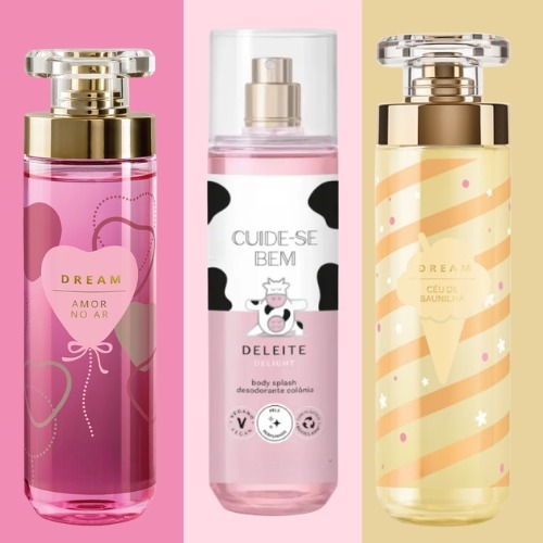 Kit C/3 Body plash Deo Colônia 100ml - Amor no Ar, Deleite e Céu de Baunilha