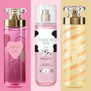 Kit C/3 Body plash Deo Colônia 100ml - Amor no Ar, Deleite e Céu de Baunilha
