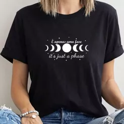 Blusa T-shirt Linda Camiseta Feminina Fases Lua Fofo Camisa