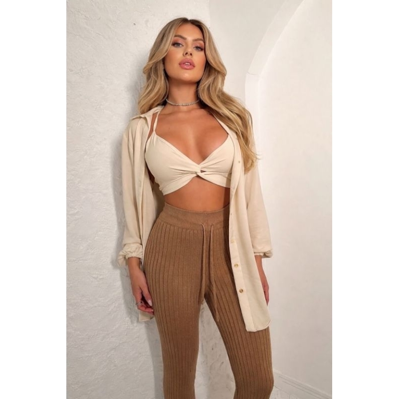 Conjunto  liso cropped +Camisao Kimono Moda Blogeira Tedencia em Oferta na Shopee