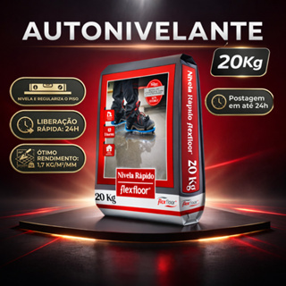 Autonivelante Nivela Fácil Flexfloor 20kg Secagem Rápida Para Regularizar Piso Interno Para Obras em Oferta na Shopee
