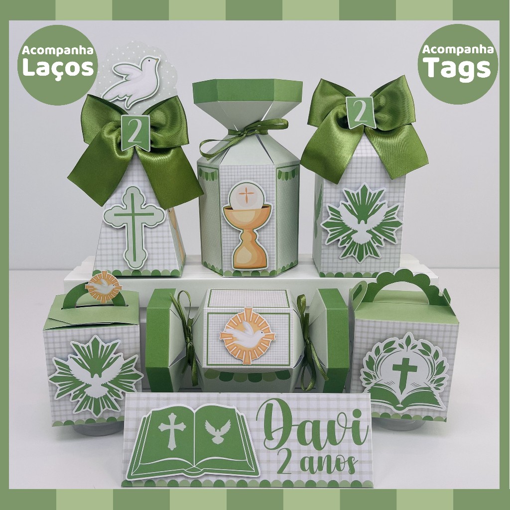 Kit Festa Batizado Caixinhas Personalizadas Lembrancinhas de Aniversário