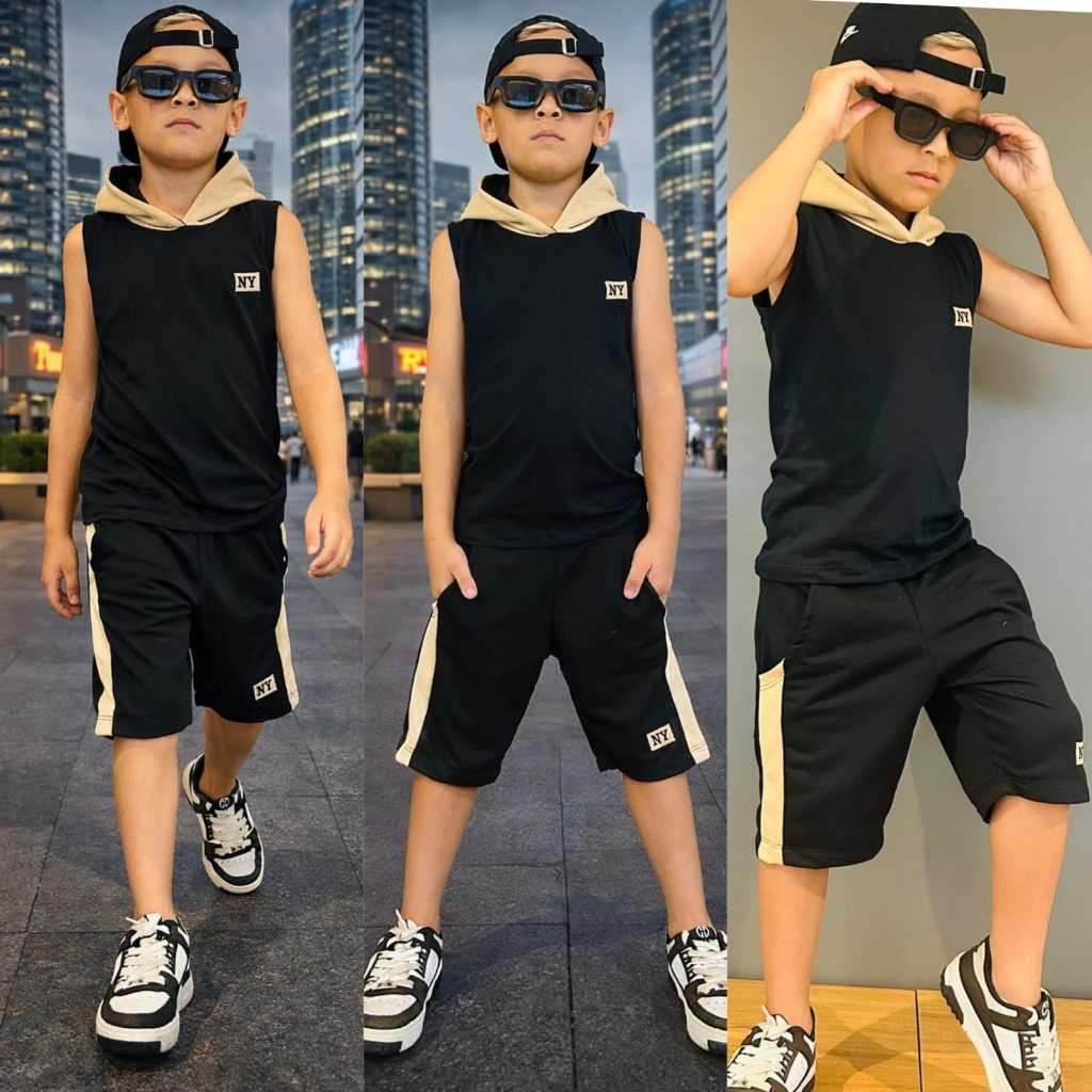 Conjunto Infantil Masculino Verão - Camiseta e Bermuda Juvenil 2 à 14 anos