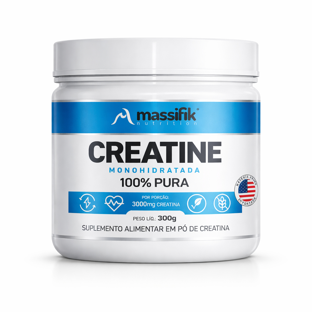 Creatina Monohidratada 100% Pura 300g | 100 Doses Alta Pureza Testada Ganho de Força Desempenho