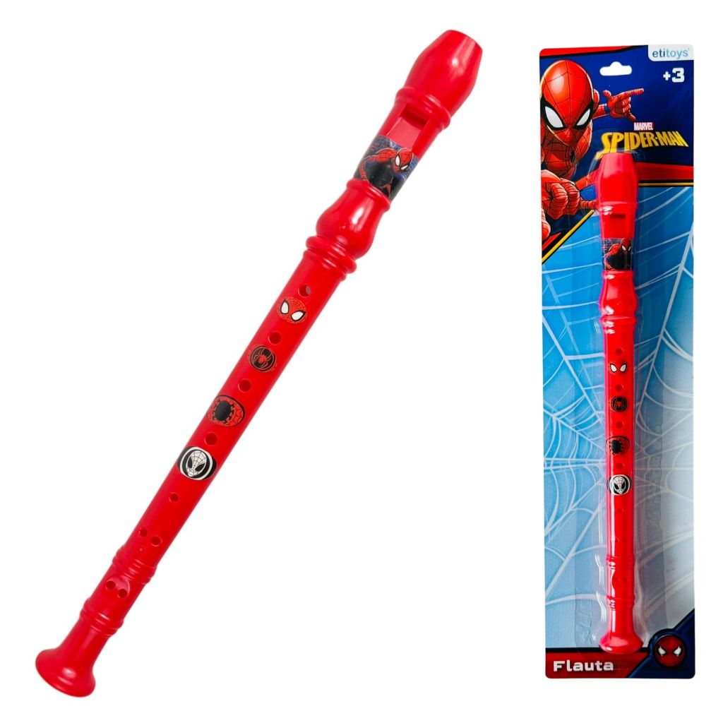 Flauta Doce Homem‑Aranha Infantil Instrumento Musical Educativo Para Iniciantes Brinquedo Infantil