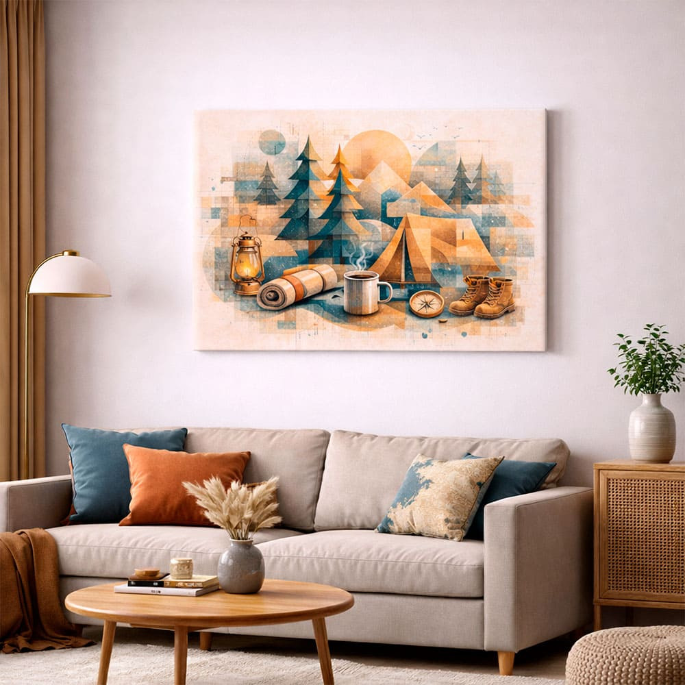 Quadro Decorativo Camping e Aventura Q-hor-009