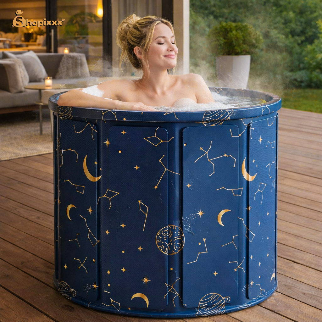 Banheira Dobrável SPA Adulto Portátil 70cm 254 Litros Gelado e Quente Ofurô Reforçado com ...