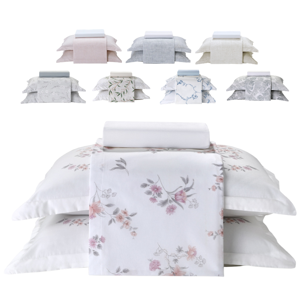 Jogo de Cama Queen 4 Peças Lençol com Elástico 100% Algodão Percal 180 Fios 158x198x35cm - Dohler em Oferta na Shopee