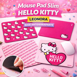Mouse Pad Slim Hello Kitty Leonora Base Antiderrapante Superfície Lisa Escritório Gamer E…