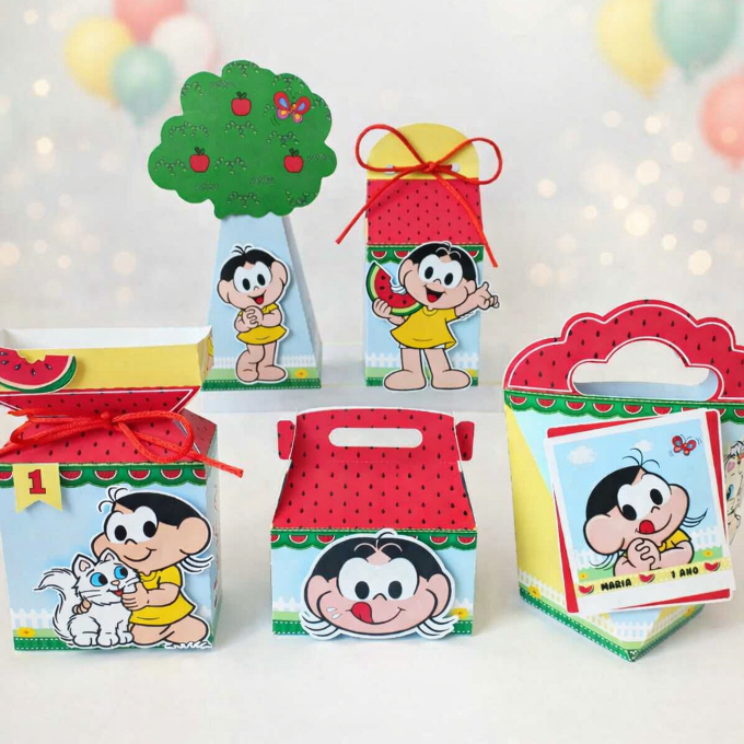 Kit Festa Personalizado Magali: Caixas Temáticas e Lembrancinhas para Aniversário Infantil