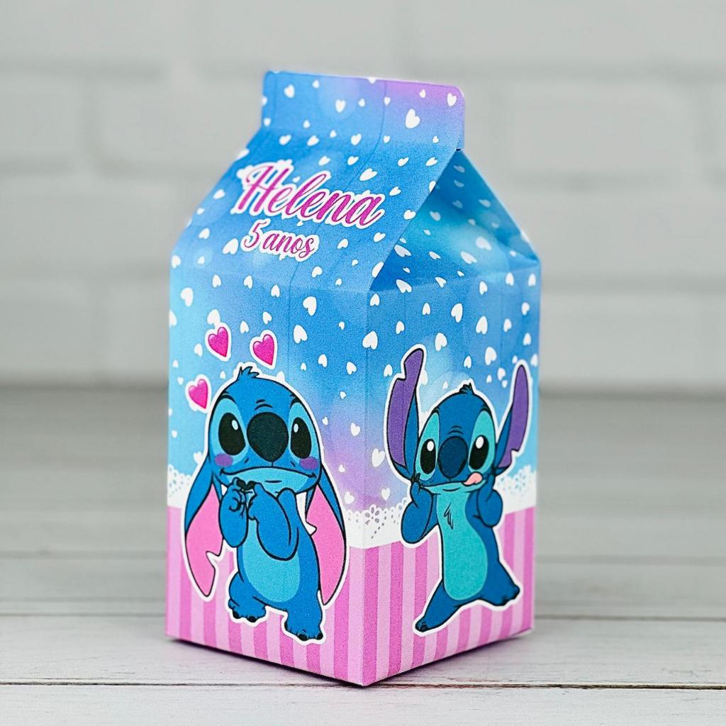 Caixinha Stitch | Caixa Milk Personalizada Com Nome | Mimos Aniversário Lembrancinhas Personalizados Kit Festa