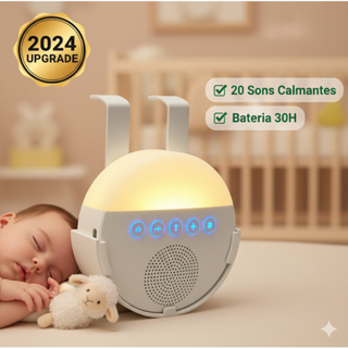 Máquina De Ruído Branco Para Bebê Dormir 20 Sons Relaxantes Luz Noturna Recarregável USB em Oferta na Shopee
