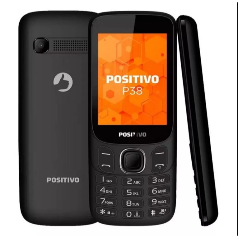 Celular Positivo P38 4G Dual Chip Tela 2.4 Polegadas com Bluetooth e Rádio FM – Preto
