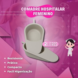 Comadre Plástica Grande Estilo Pá 2,500ml Penico Hospitalar Para Acamados Fezes Urina Urinol Fácil de Higienizar em Oferta na Shopee