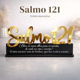 Placa Decorativa Salmo 121 Acrílico Dourado Espelhado 11Cm 25Cm em Oferta na Shopee