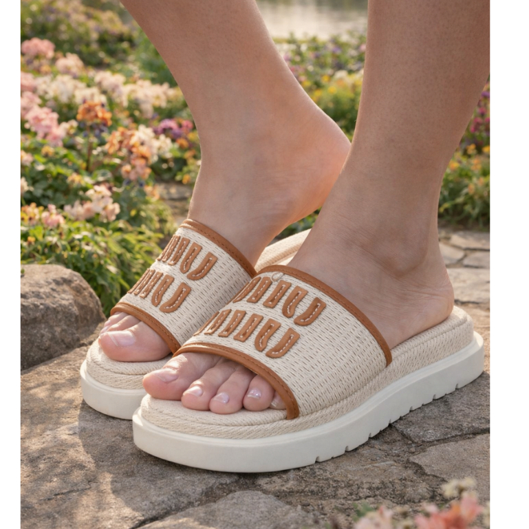 Slide Plataforma Feminina Confortável Estamapada Oferta Relâmpago