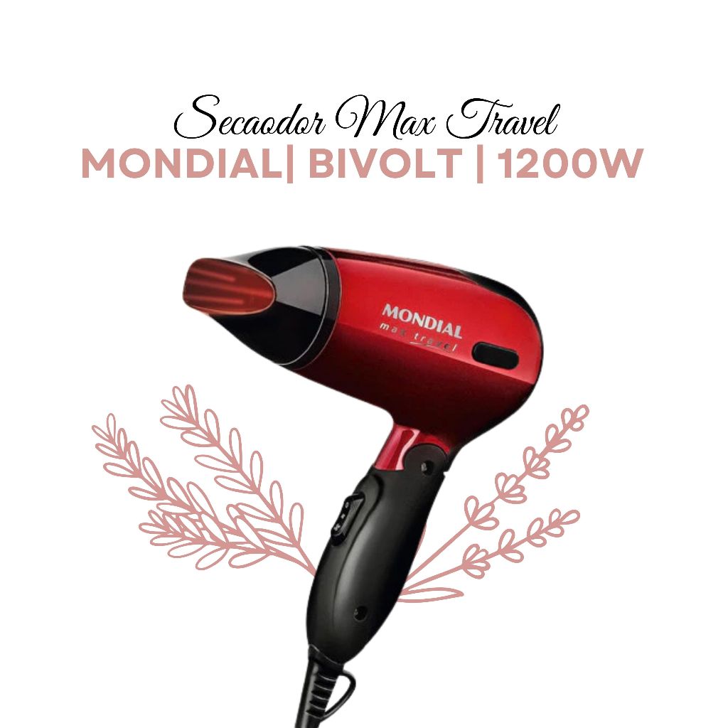 Mondial Max Travel Sc-10 Secador De 110v/220v Cabelo 1200w Bivolt Portatil