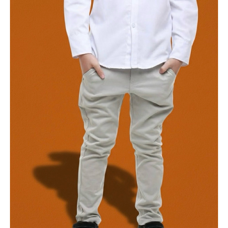 Calça Infantil Masculina Sarja Bolso Faca Cinza C002 Promoção em Oferta na Shopee