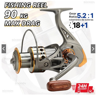 90KG Carretel Molinete DC 4000/7000 Rolamentos Carretel Aluminio 5.2:1 em Oferta na Shopee