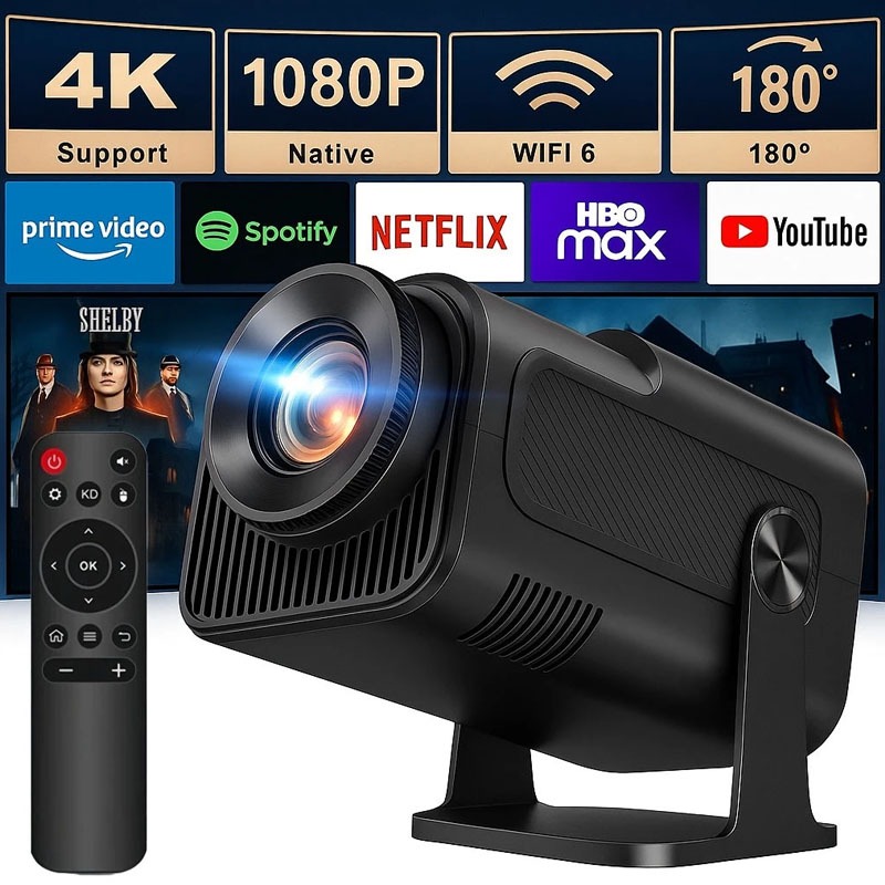 Projetor Smart HY320 Pro Portátil 4K HD Android Wi-Fi 6 Bluetooth 150" Cinema em Casa Bivolt em Oferta na Shopee